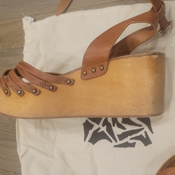 Isabel Marant brown Wedge Strap sandals great condition women's  unknown size - Picture 8 of 8